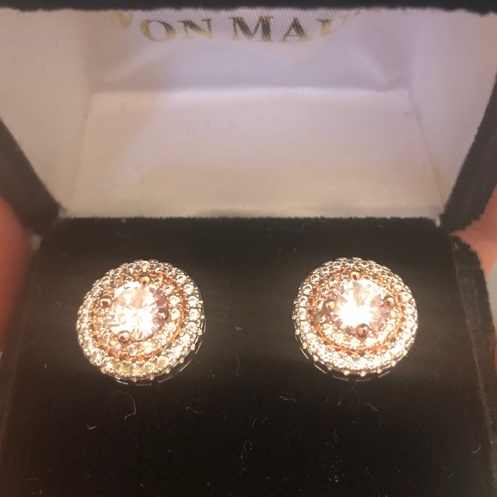 Double Halo Earrings, NWOT